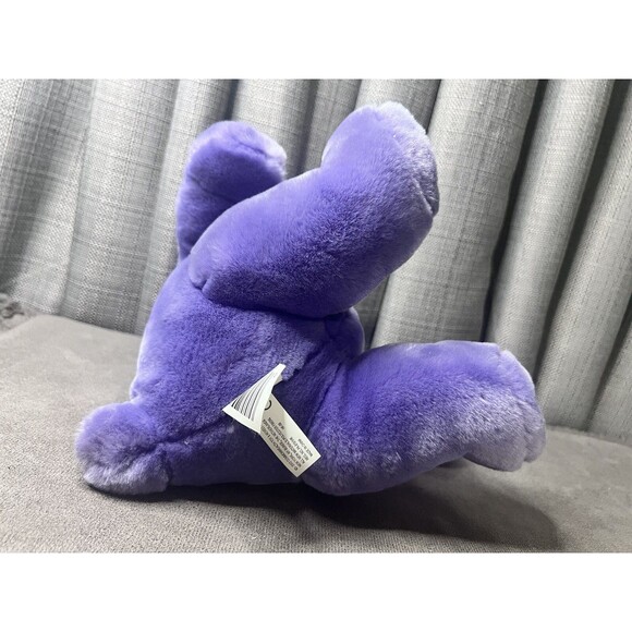 Commonwealth Purple Bear Plush Stuffed Animal Toy Teddy Bow Heart Nose 10 Inch - Picture 8 of 13